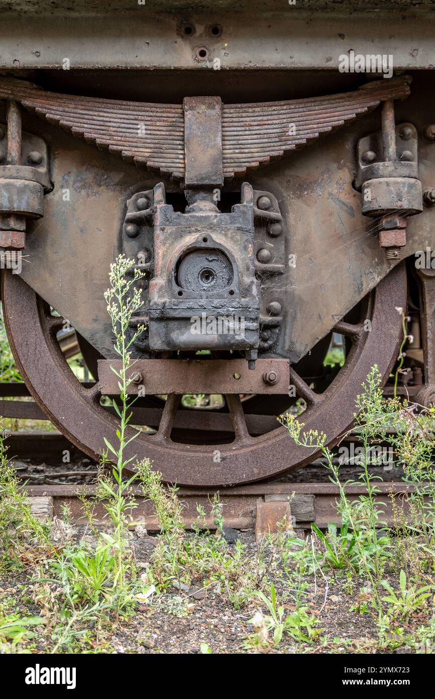 Ruota di un tender per locomotive, Didcot Railway Centre, Oxfordshire, Inghilterra, Regno Unito Foto Stock Ruota di un tender per locomotive, Didcot Railway Centre, Oxfordshire, Inghilterra, Regno Unito Foto Stock