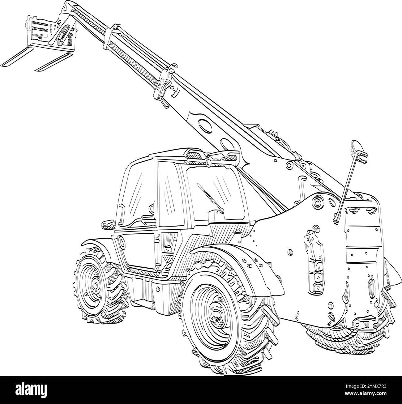 Attrezzature pesanti, macchine pesanti, macchine movimento terra, veicoli da costruzione o attrezzature da costruzione, si riferisce ai veicoli pesanti. Illustrazione Vettoriale