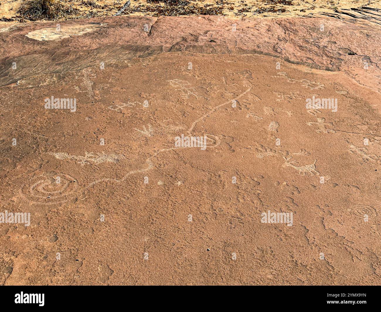 La mappa al Rock Art Ranch, Winslow, Arizona, Stati Uniti - Immagine stock catturata con smartphone