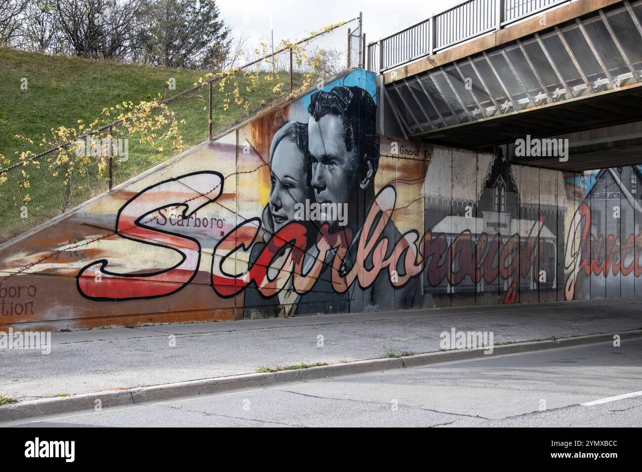 Storico murale di Scarborough Junction su St. Clair Avenue East a Toronto, Ontario, Canada Foto Stock