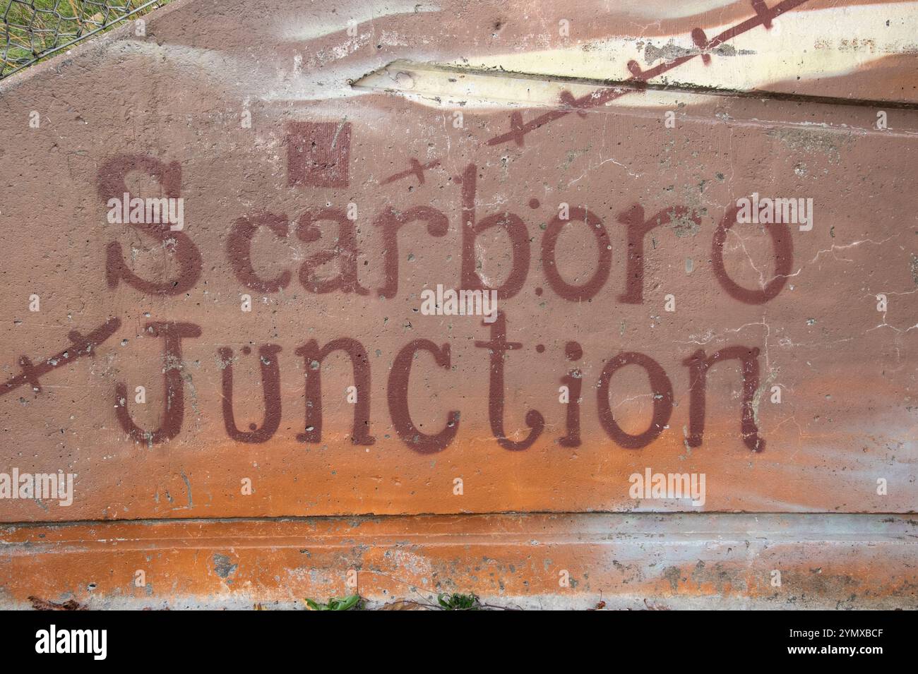 Storico murale di Scarborough Junction su St. Clair Avenue East a Toronto, Ontario, Canada Foto Stock