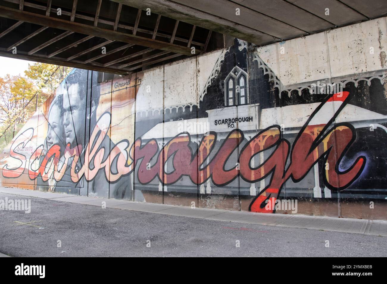 Storico murale di Scarborough Junction su St. Clair Avenue East a Toronto, Ontario, Canada Foto Stock