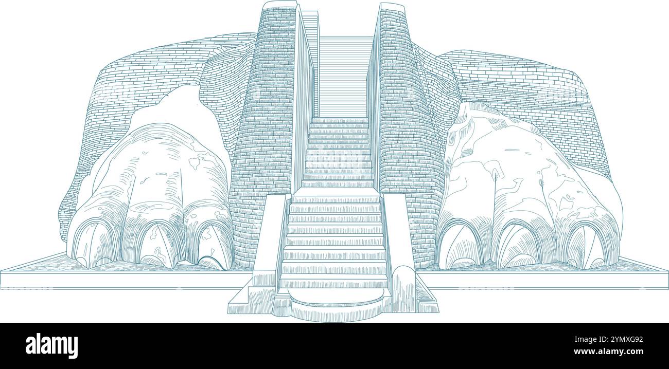 Sigiriya o Sinhagiri è un'antica fortezza rocciosa situata nel distretto settentrionale di Matale, vicino alla città di Dambulla, nella provincia centrale dello Sri Lanka Illustrazione Vettoriale