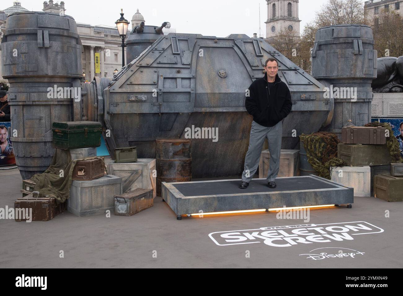 Londra, Regno Unito. 21 novembre 2024. Nella foto: Jude Law partecipa a una chiamata fotografica per "Star Wars: Skeleton Crew" Photo Call a Trafalgar Square. Credito: Justin ng/al Foto Stock