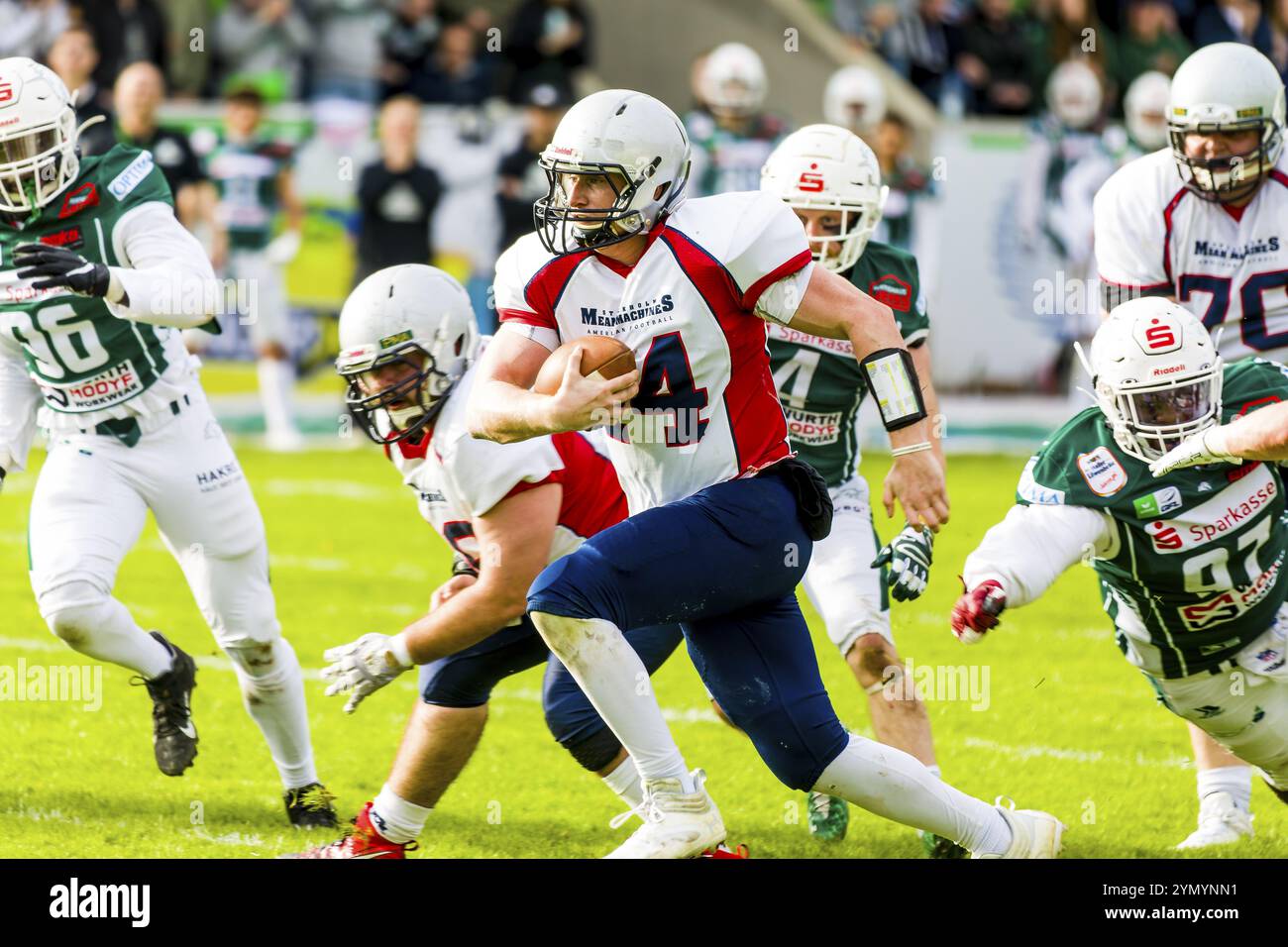 Footballgame CEFL , Viertelfinale , Schwaebisch Hall Unicorns vs. Stockholm Mean Machines, Central European Football League (CEFL) , Virtelfinale im Foto Stock