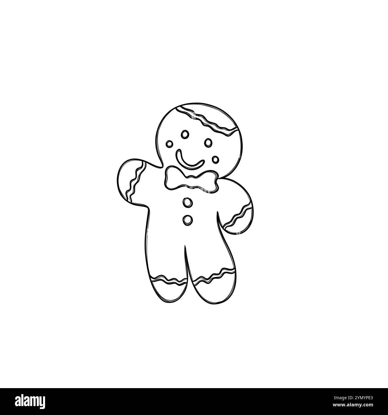 Gingerbread - adesivo natalizio. Felice anno nuovo. Buon Natale. Festeggiamenti di Capodanno e Natale. Foto Stock