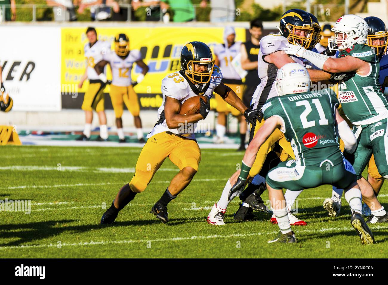 Semifinali CEFL . Schwaebisch Hall Unicorns vs. Flash de la Courneuve Foto Stock