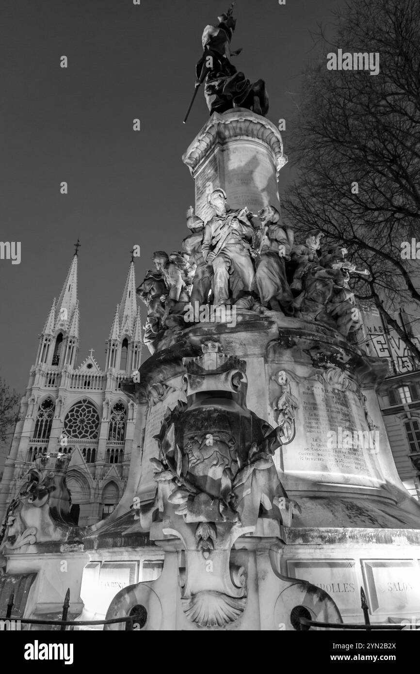 Marsiglia, Francia - 28 gennaio 2022: Il Monumento dei cellulari a la Canebiere, dedicato alla guerra franco prussiana del 1870. Foto Stock