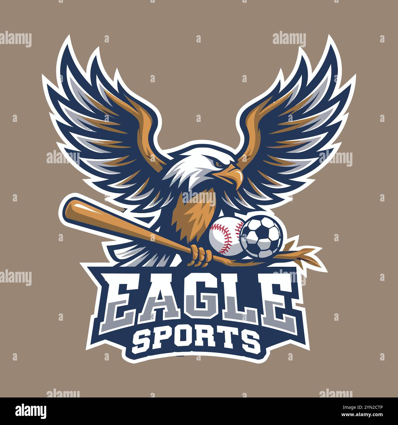 Logo Eagle, logo sportivo, mascotte Eagle, logo Team, emblema Eagle, branding sportivo, Logo atletico, Design Eagle, Logo esports, Design logo grassetto, moderno Illustrazione Vettoriale