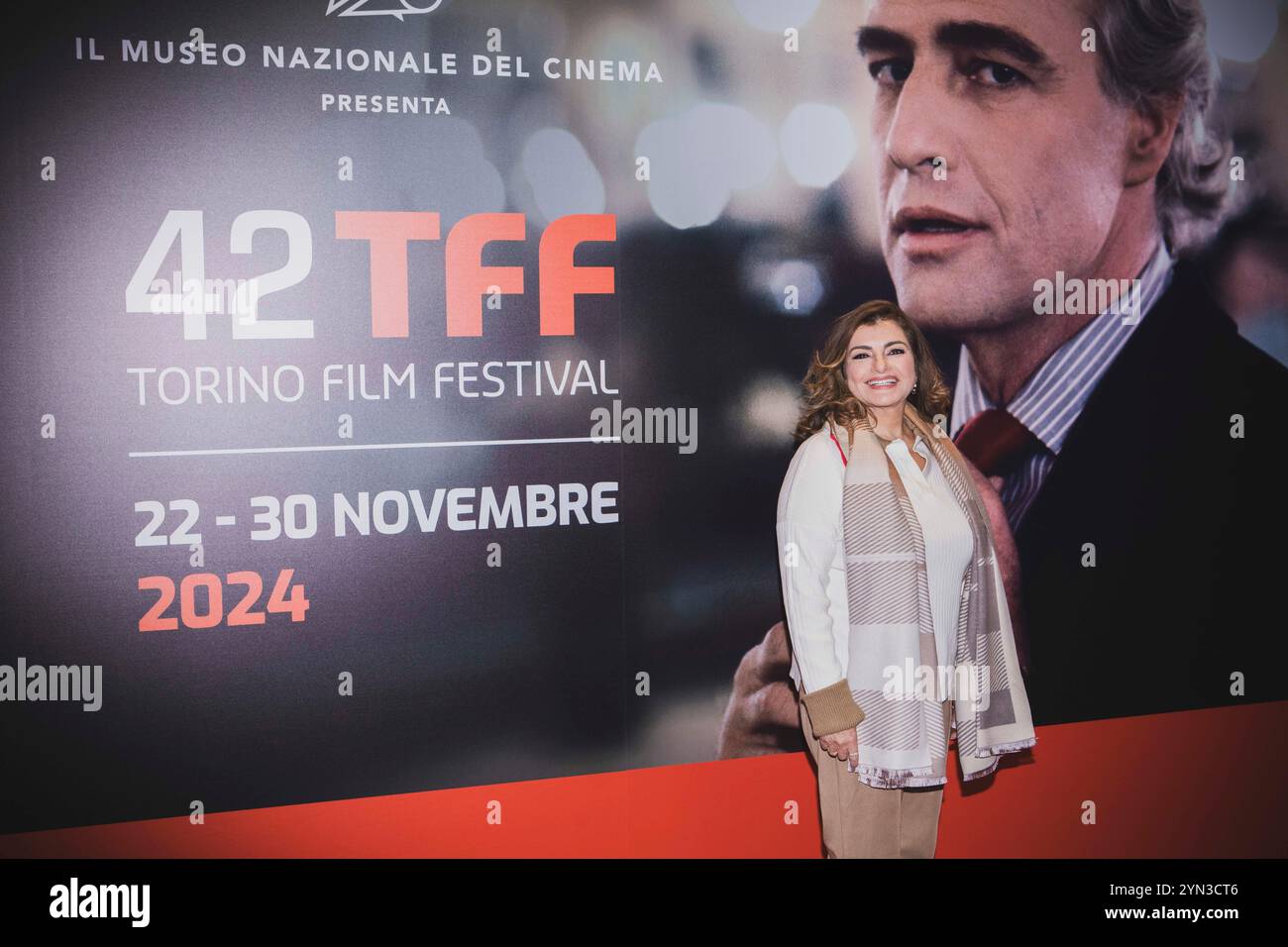 Torino, Italia. 23 novembre 2024. Layaly Badr partecipa alla 42esima edizione di Torino Film Festival a Torin, Italia - domenica 24 novembre 2024 - Cronaca - foto Andrea Alfano/LaPresse Layaly Badr partecipa alla 42esima edizione del Torino Film Festival di Torino, Italia - domenica 24 novembre 2024 - News - Andrea Alfano/LaPresse credito: LaPresse/Alamy Live News Foto Stock