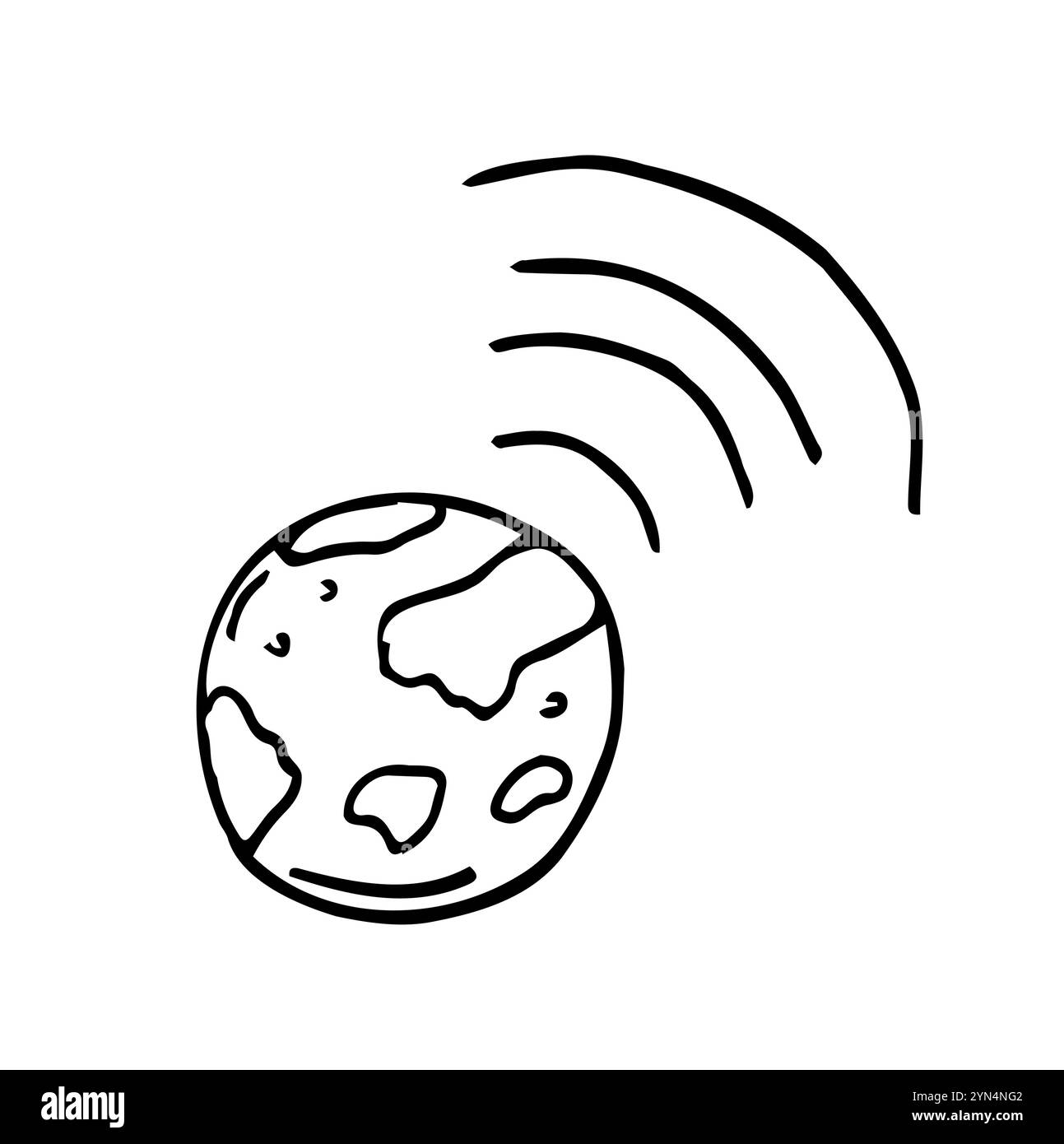 world internet network sketch icona vettore. Disegno a mano doodle linea arte mondo internet segno di rete. Isolato simbolo illustrazione Illustrazione Vettoriale