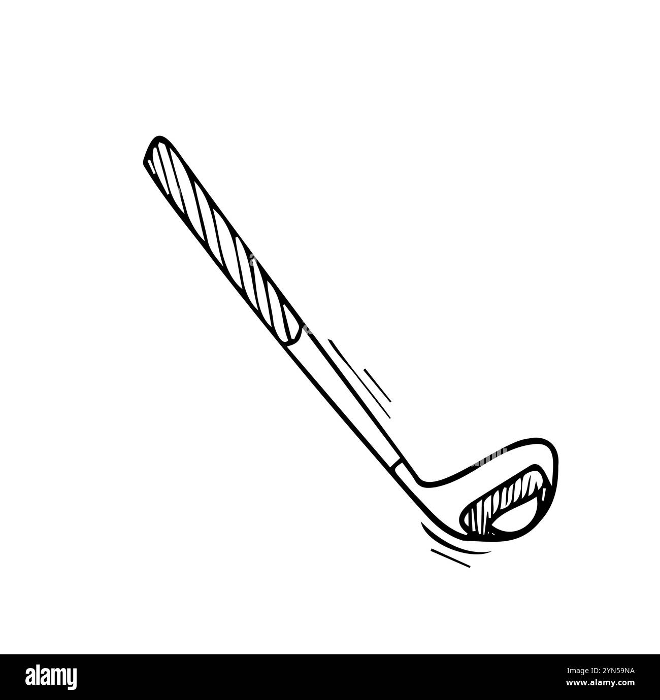 Semplice scarabocchio disegnato a mano di attrezzature da golf. Concetto sportivo Illustrazione Vettoriale