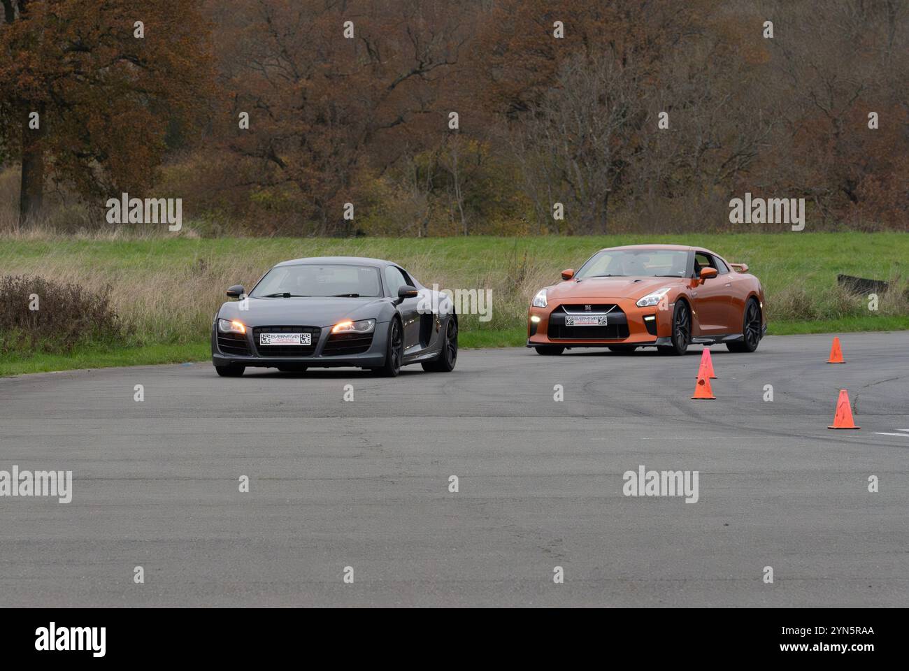 Una supercar audio R8 all'autodromo di Dunsfold, Surrey, Regno Unito. Foto Stock