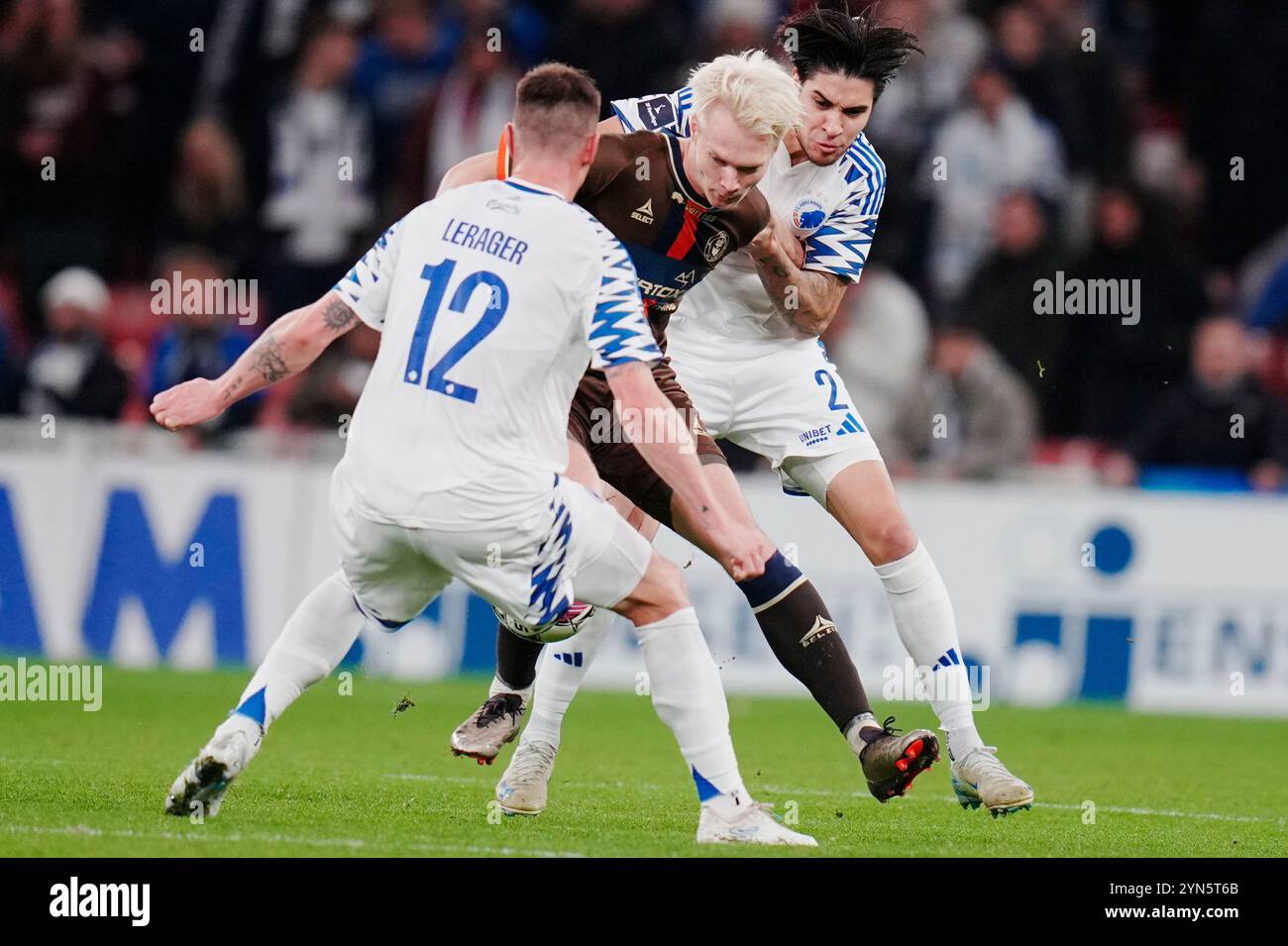 Copenaghen, Danimarca. 24 novembre 2024. FC Koebenhavn moeder Lyngby Boldklub i Superligaen i Parken soendag den 24. novembre 2024 credito: Ritzau/Alamy Live News Foto Stock