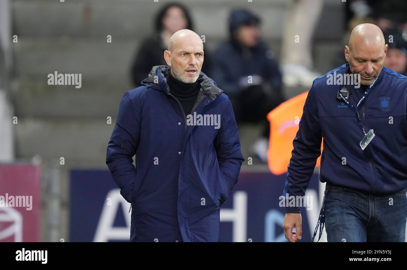 Danimarca. 24 novembre 2024. Jesper Soerensen (allenatore BIF) quando Soenderjyske incontra Broendby nella Superliga al Sydbank Park di Haderslev domenica 24 novembre 2024. (Foto: Claus Fisker/Ritzau Scanpix) credito: Ritzau/Alamy Live News credito: Ritzau/Alamy Live News Foto Stock