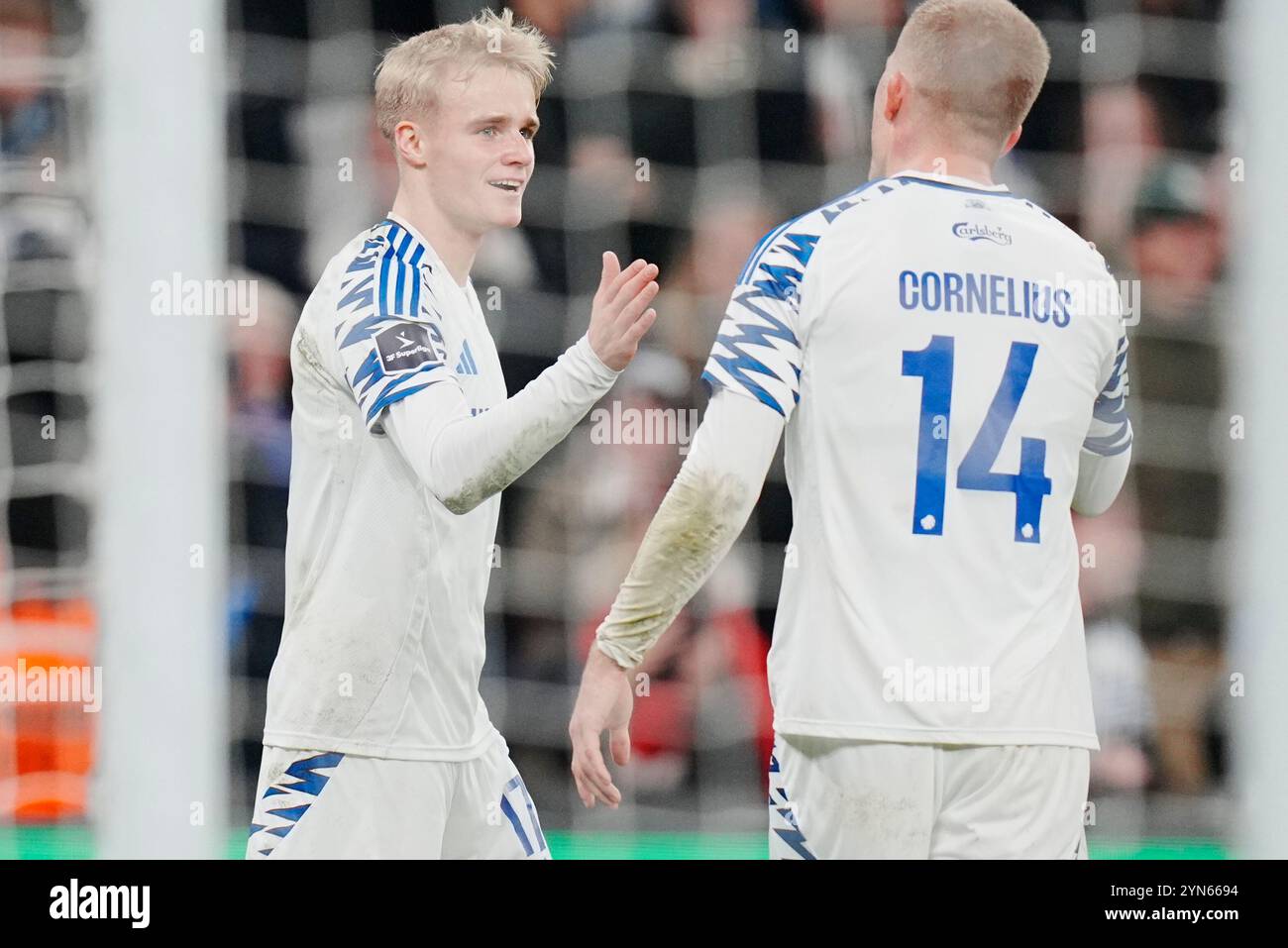 Copenaghen, Danimarca. 24 novembre 2024. FC Koebenhavn moeder Lyngby Boldklub i Superligaen i Parken soendag den 24. novembre 2024 credito: Ritzau/Alamy Live News Foto Stock