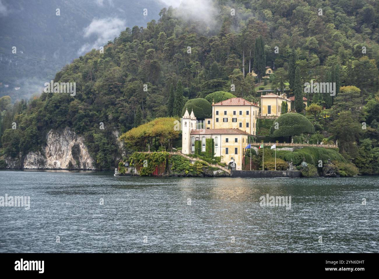 Iconica villa Balbianello sul lago di Como, Italia, un famoso set cinematografico, Europa Foto Stock