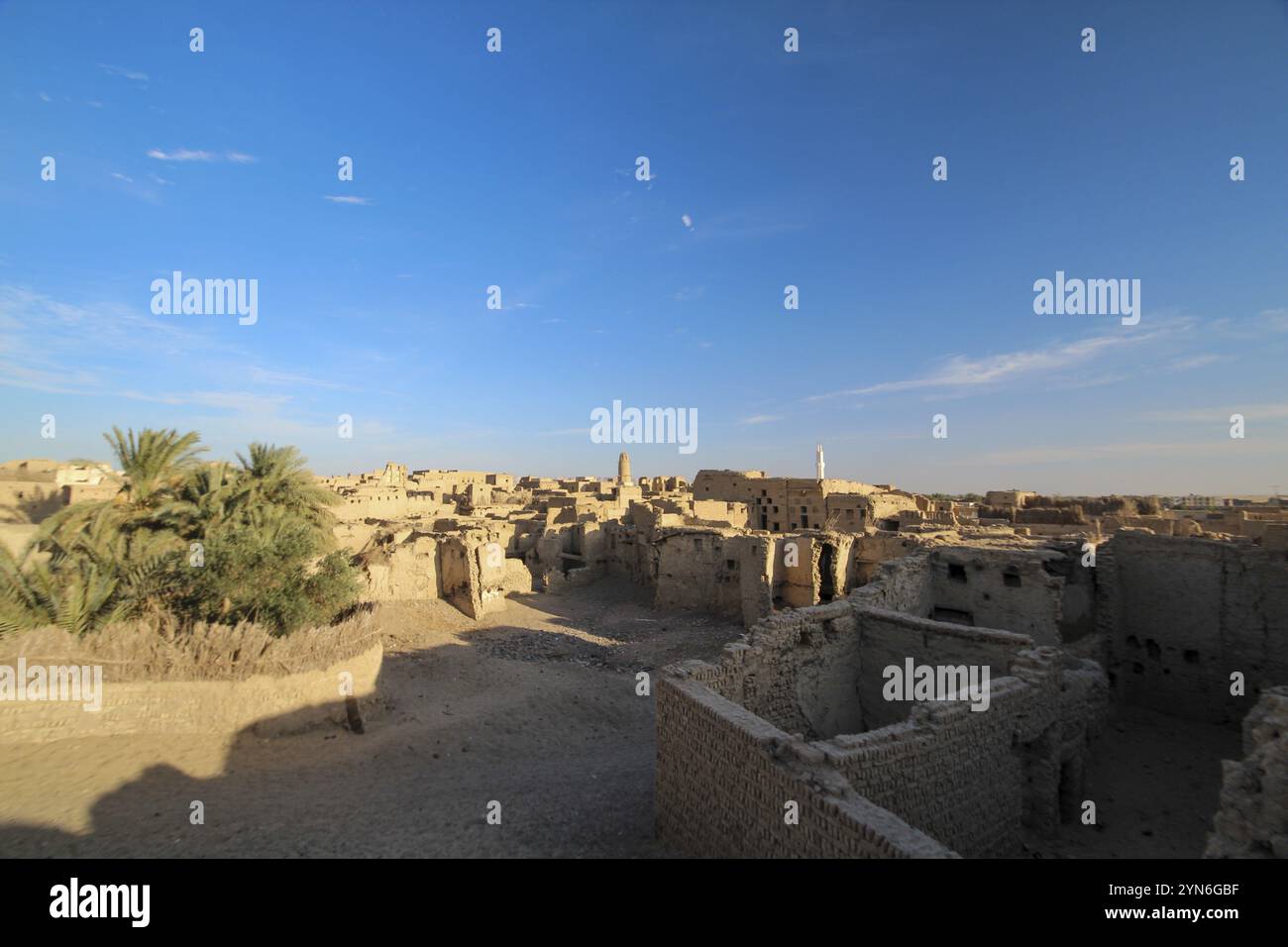 Vecchio villaggio abbandonato di el-Qasr nell'oasi di Dakhla, Egitto, Africa Foto Stock