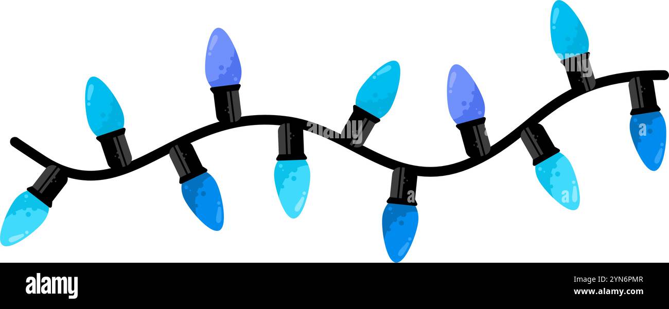 Luci di Natale, luci dell'albero di Natale - isolate Illustrazione Vettoriale
