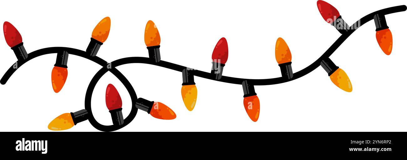 Luci di Natale, luci dell'albero di Natale - isolate Illustrazione Vettoriale