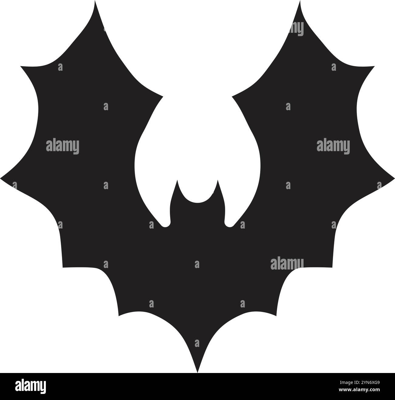 Illustrazione vettoriale stilizzata di un pipistrello in volo con ali spalmate, creando un'atmosfera spettrale e misteriosa perfetta per i progetti di halloween o per qualsiasi altro Illustrazione Vettoriale