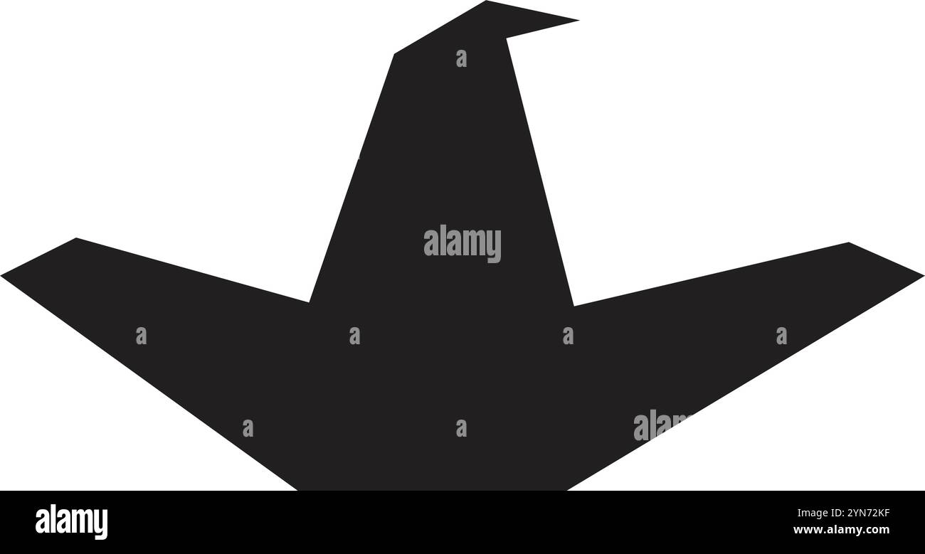 Spaventoso cappello da strega con una stella a cinque punte per la magia di halloween. Perfetto per creare un'atmosfera misteriosa e festosa Illustrazione Vettoriale