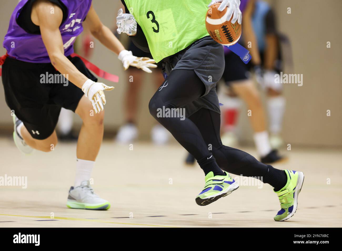 Tokyo, Giappone. 24 novembre 2024. Vista generale Flag football : sessione di allenamento della nazionale giapponese per le Olimpiadi di Los Angeles del 2028 all'Ajinomoto National training cener a Tokyo, Giappone . Crediti: AFLO SPORT/Alamy Live News Foto Stock