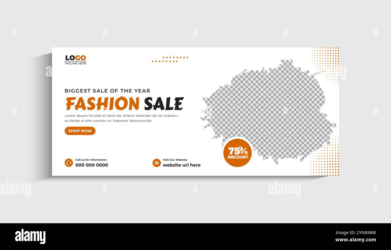 Copertina e modello banner Web per social media di vendita moda Illustrazione Vettoriale