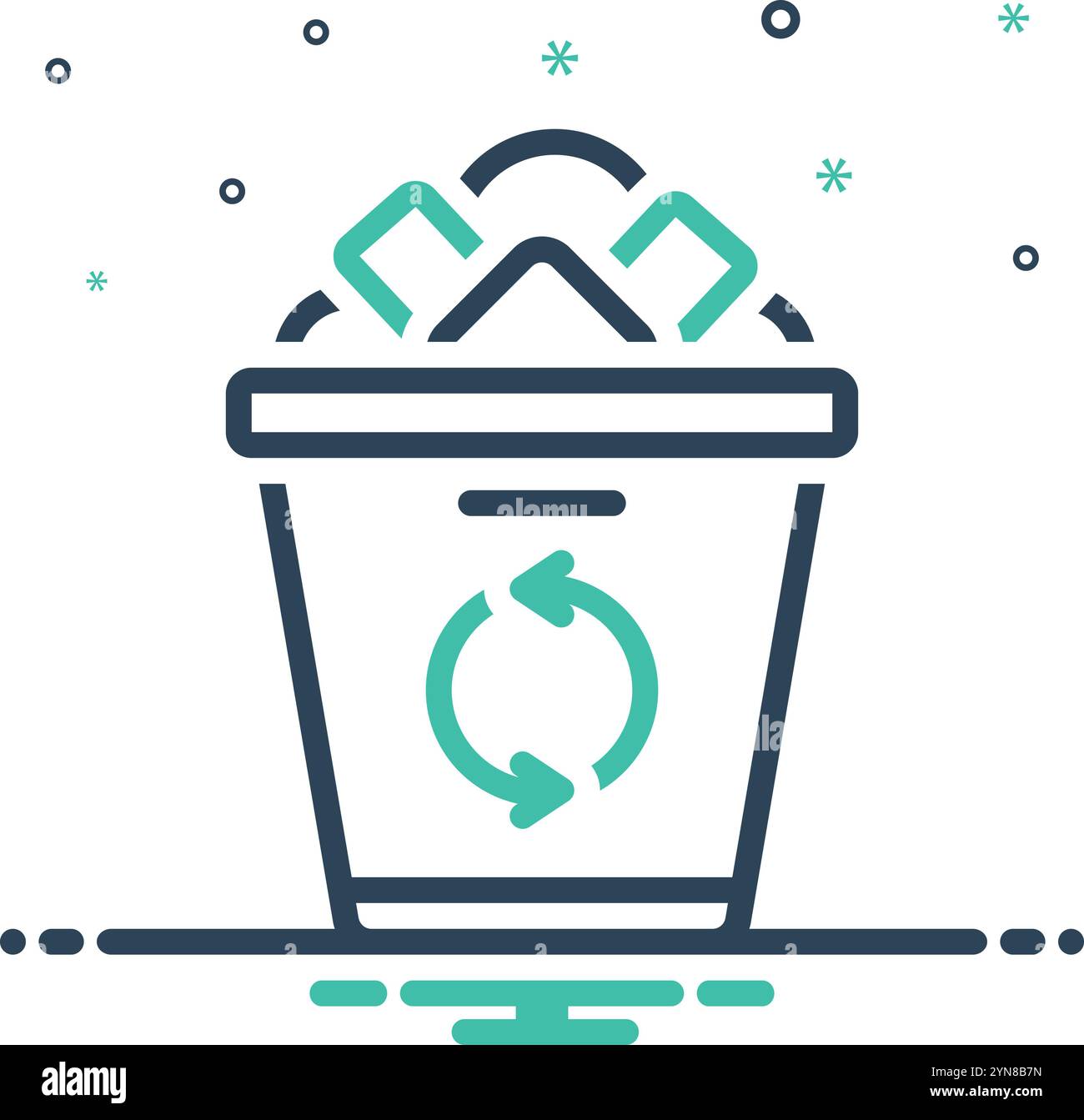 Icona per lo smistamento dei rifiuti, rifiuti Illustrazione Vettoriale