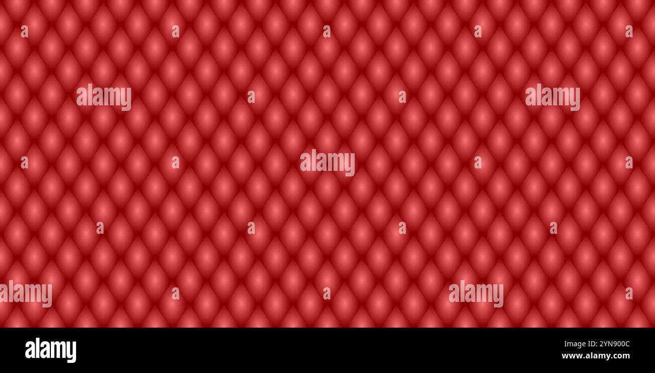 Sfondo pelle di serpente. Pattern senza cuciture di squama, scala rettile. Arte cinese a griglia minimalista. Struttura della superficie Serpent di colore rosso. Geometrico asiatico Illustrazione Vettoriale