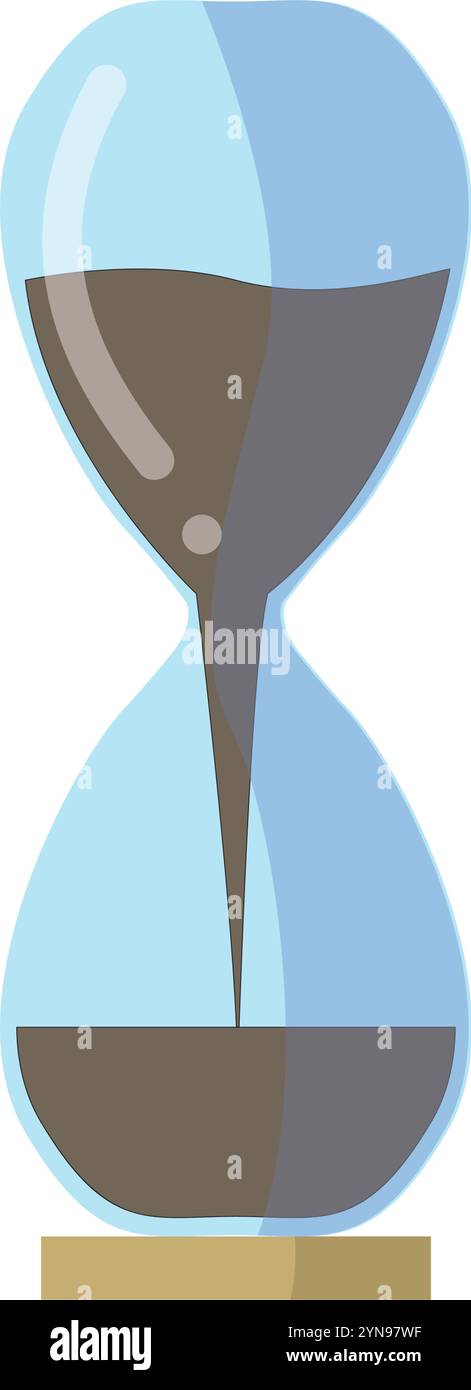 Icona a forma di clessidra in stile piatto. Illustrazione vettoriale vetroresina su sfondo isolato. Concetto di business cartellone con orologio a sabbia. Illustrazione Vettoriale