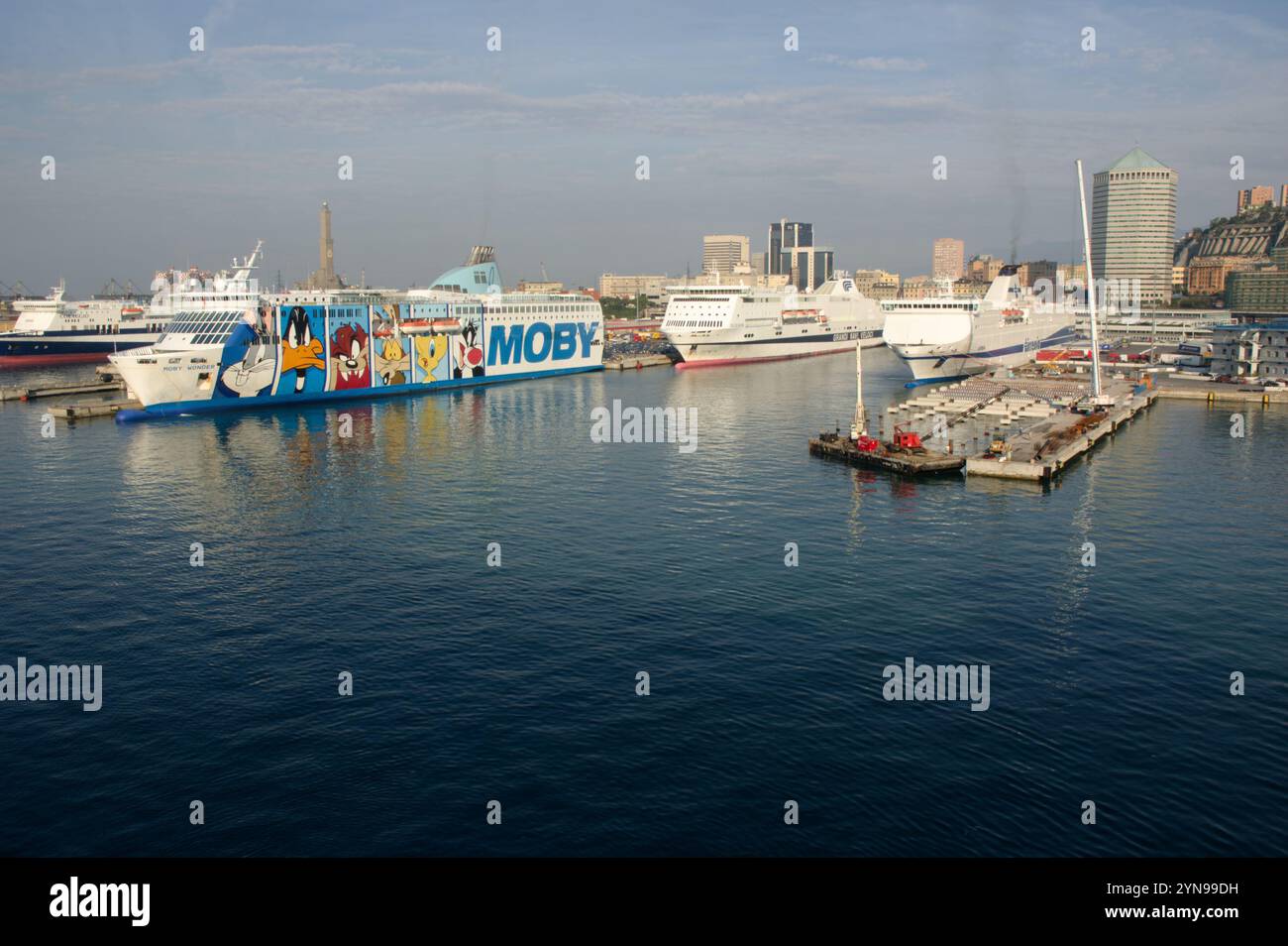 Traghetto Moby a Genova, Italia Foto Stock