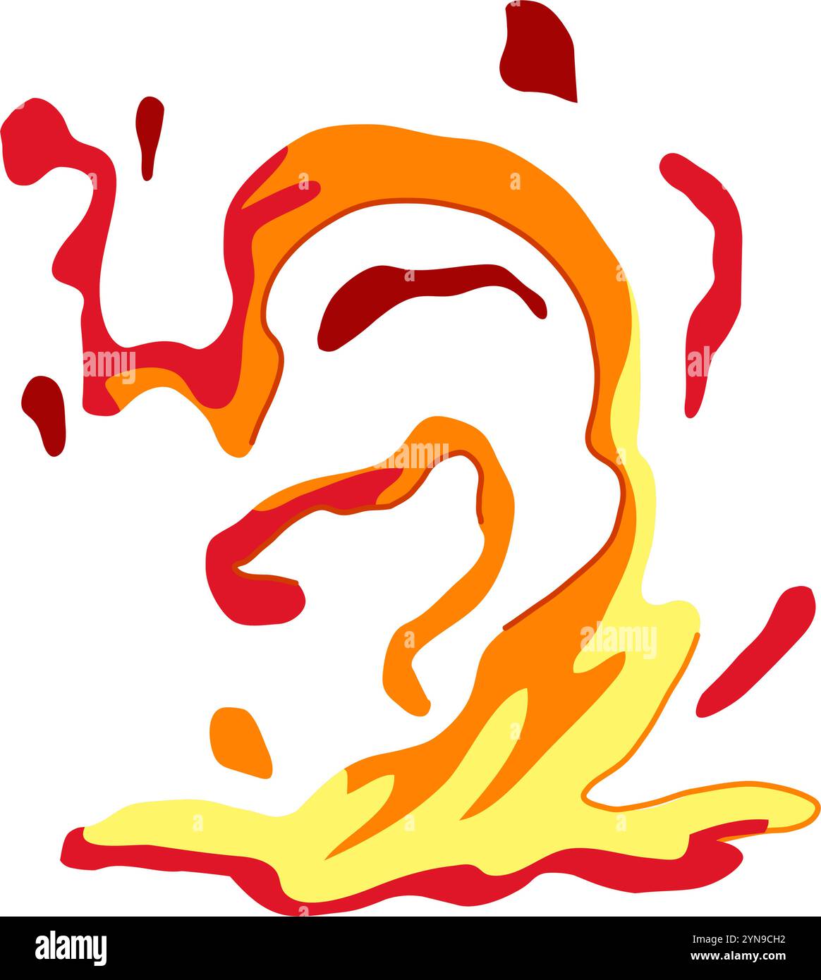 illustrazione vettoriale del fumetto di lava liquida fusa Illustrazione Vettoriale