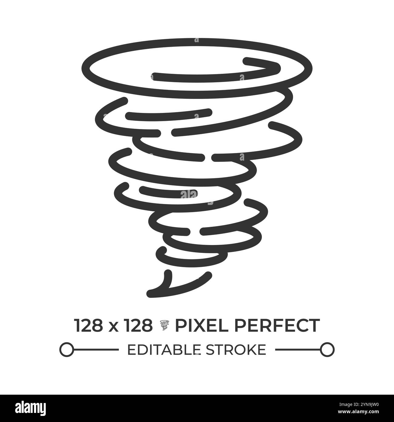Icona lineare tornado Illustrazione Vettoriale