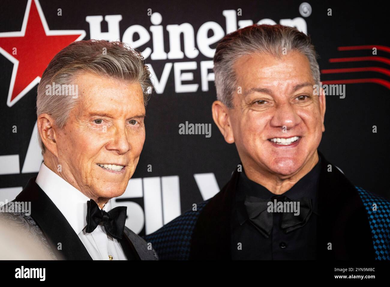 Las Vegas, Vereinigte Staaten. 23 novembre 2024. Michael buffer, Bruce buffer, moderatore, Ansager USA, Formel 1 Weltmeisterschaft, Grand Prix von Las Vegas, Las Vegas Strip Circuit, 23.11.2024 foto: Eibner-Pressefoto/Thomas Fuessler credito: dpa/Alamy Live News Foto Stock
