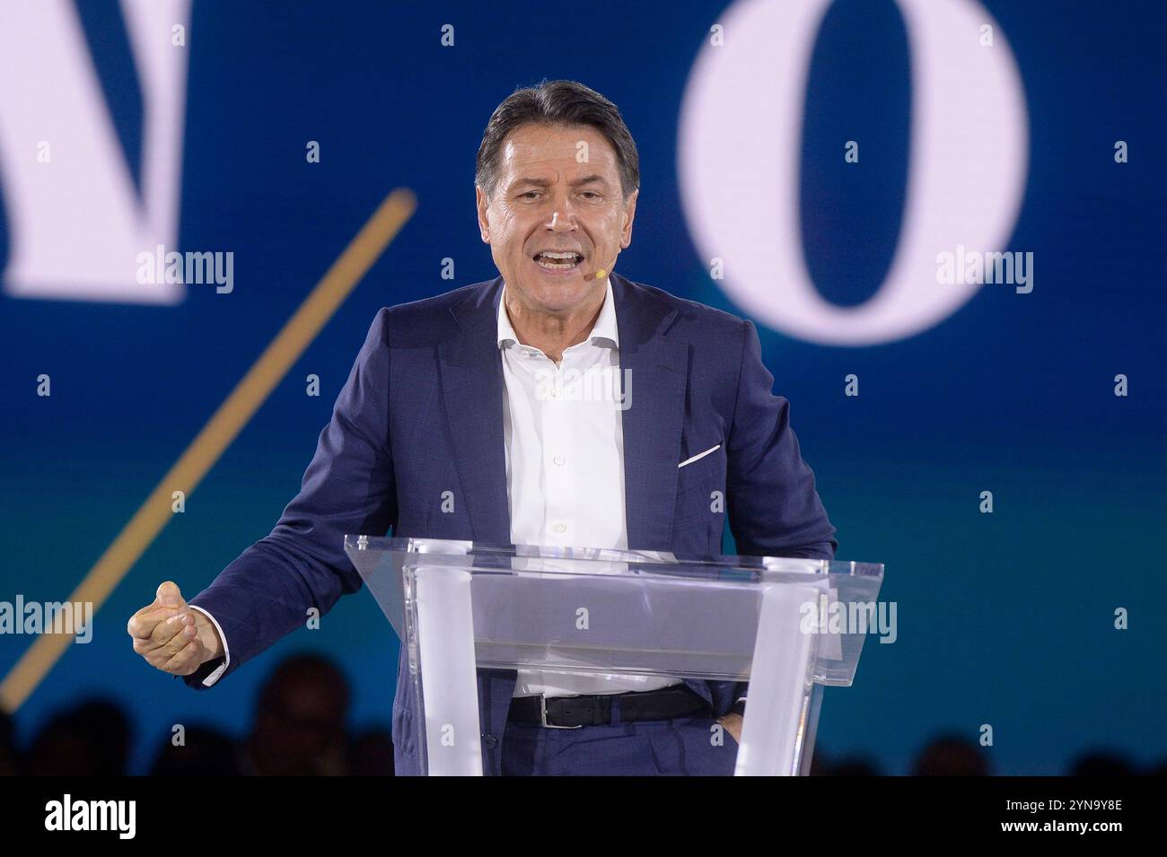 Italia, Roma, 24 novembre 2024 : Giuseppe Conte, presidente del movimento 5 stelle, durante "Nova", assemblea costituente del movimento 5 stelle, giorno 2 foto © Stefano Carofei/sintesi/Alamy Live News Foto Stock