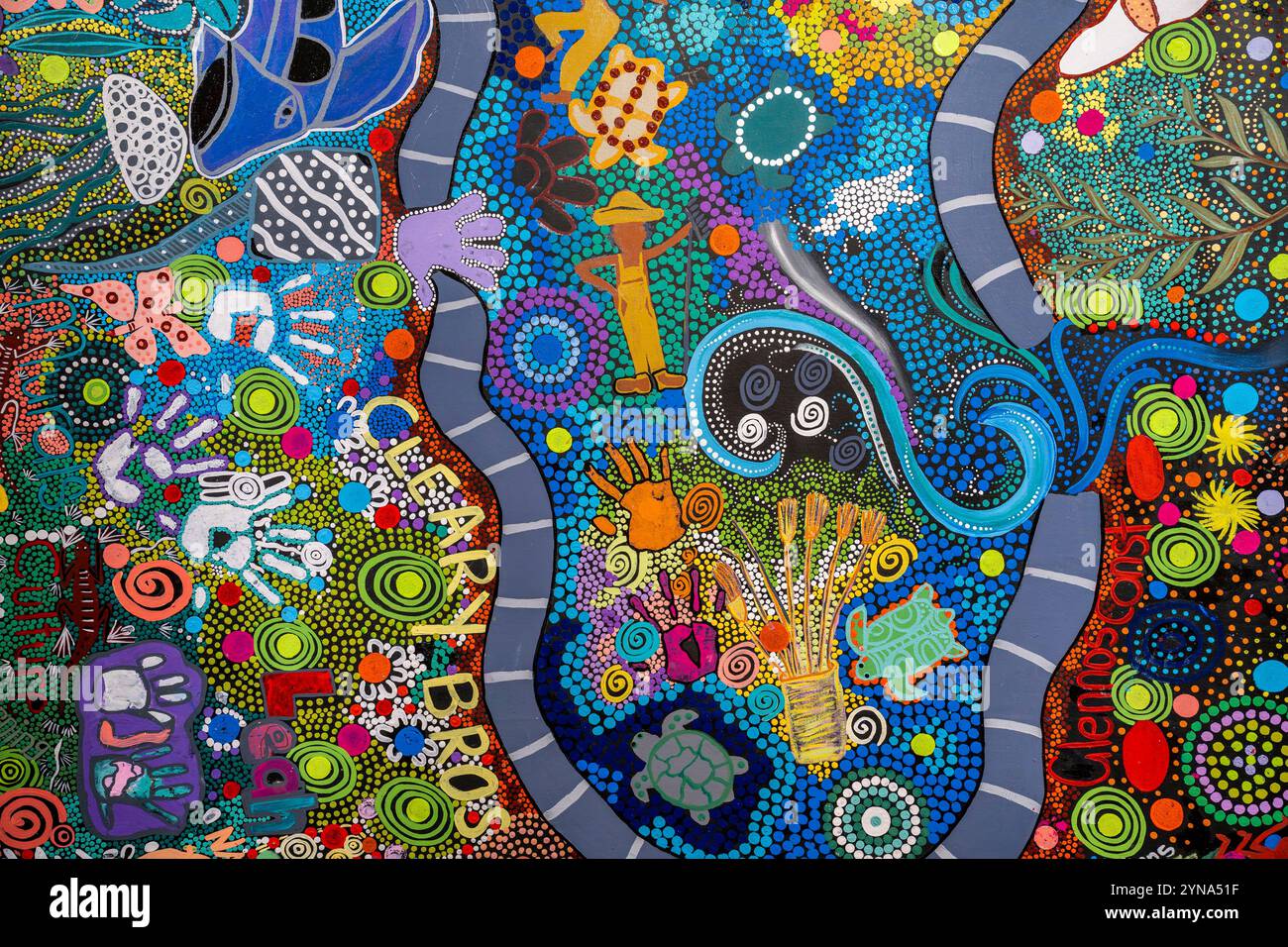 Australia, New South Wales, Sydney, Museum of Sydney o Museums of History NSW, arte aborigena, mostra Coomaditchie: The Art of Place Foto Stock