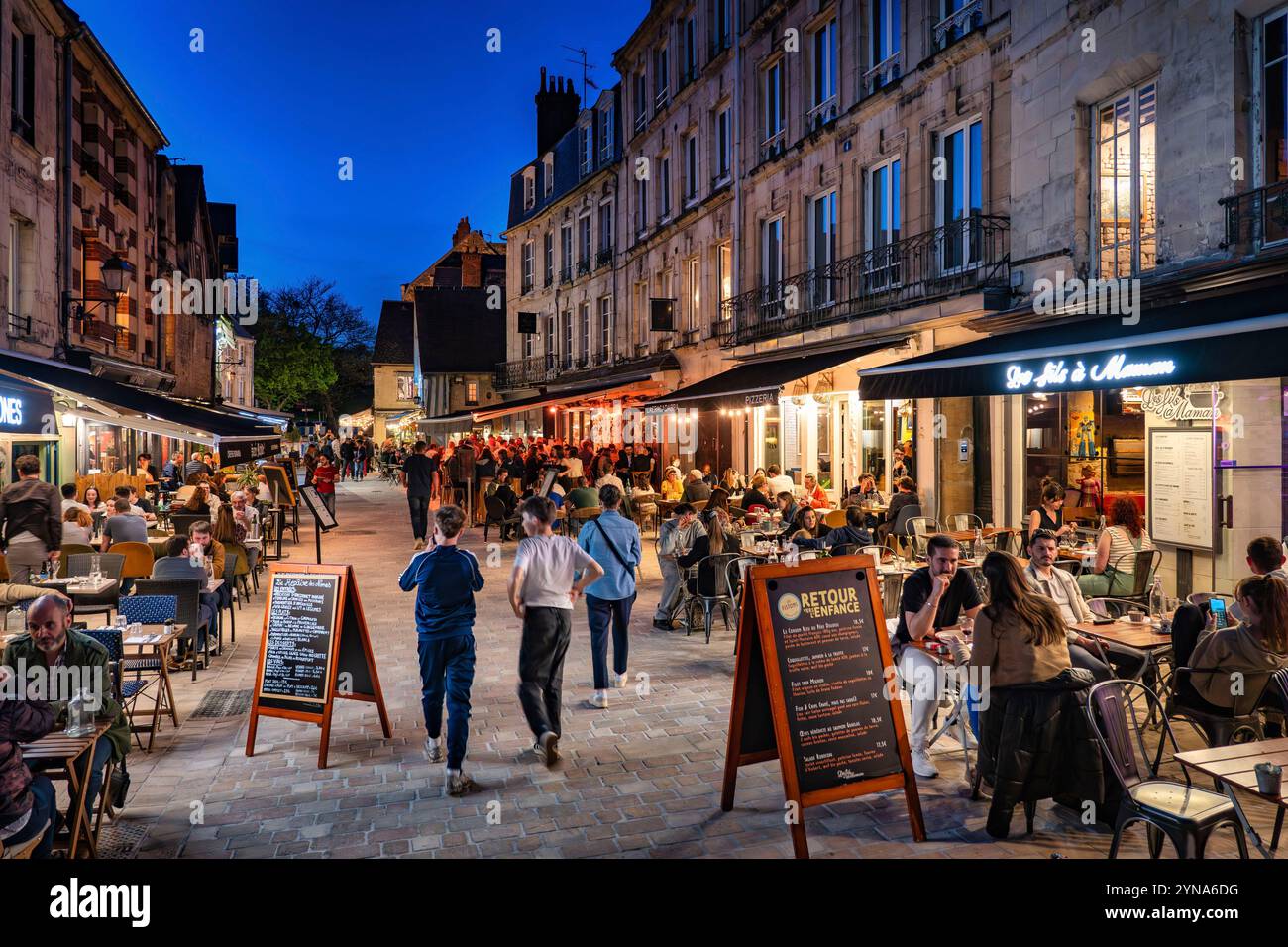 Francia, Calvados, Caen, ristorante in rue du Vaugueux Foto Stock