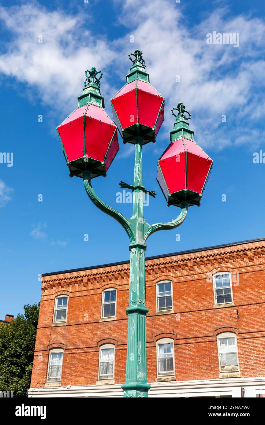 Canada, provincia del nuovo Brunswick, città di Saint John, centro città, il triplo semaforo delle tre Sorelle Foto Stock