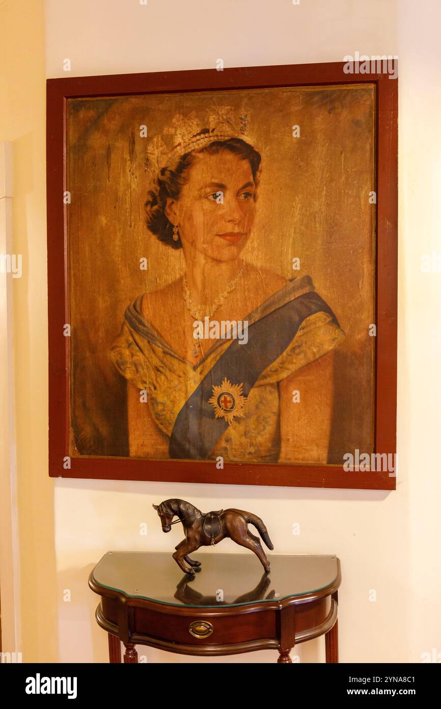 Canada, provincia del nuovo Brunswick, Saint Andrews, Water Street, Kennedy House Hotel, ritratto della giovane regina Elisabetta II Foto Stock