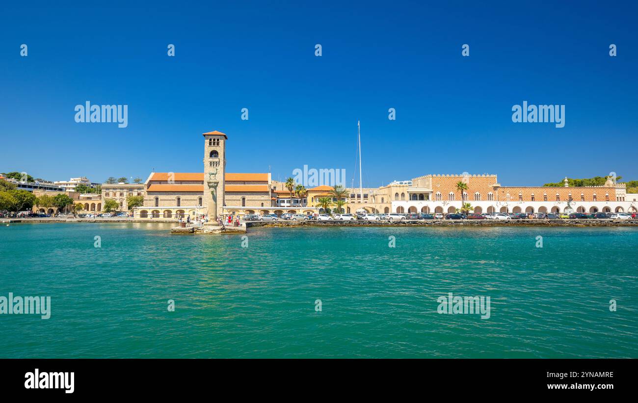 RODI, GRECIA - 7 LUGLIO 2022: Luogo del colosso di Rodi. Foto Stock