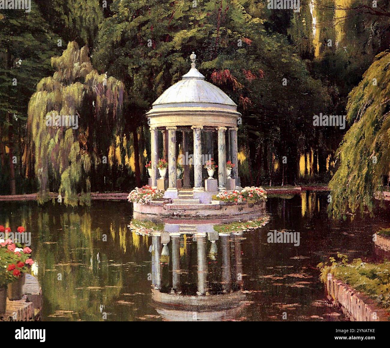 Santiago Rusiñol- Glorieta al Atardecer - 1913 Foto Stock