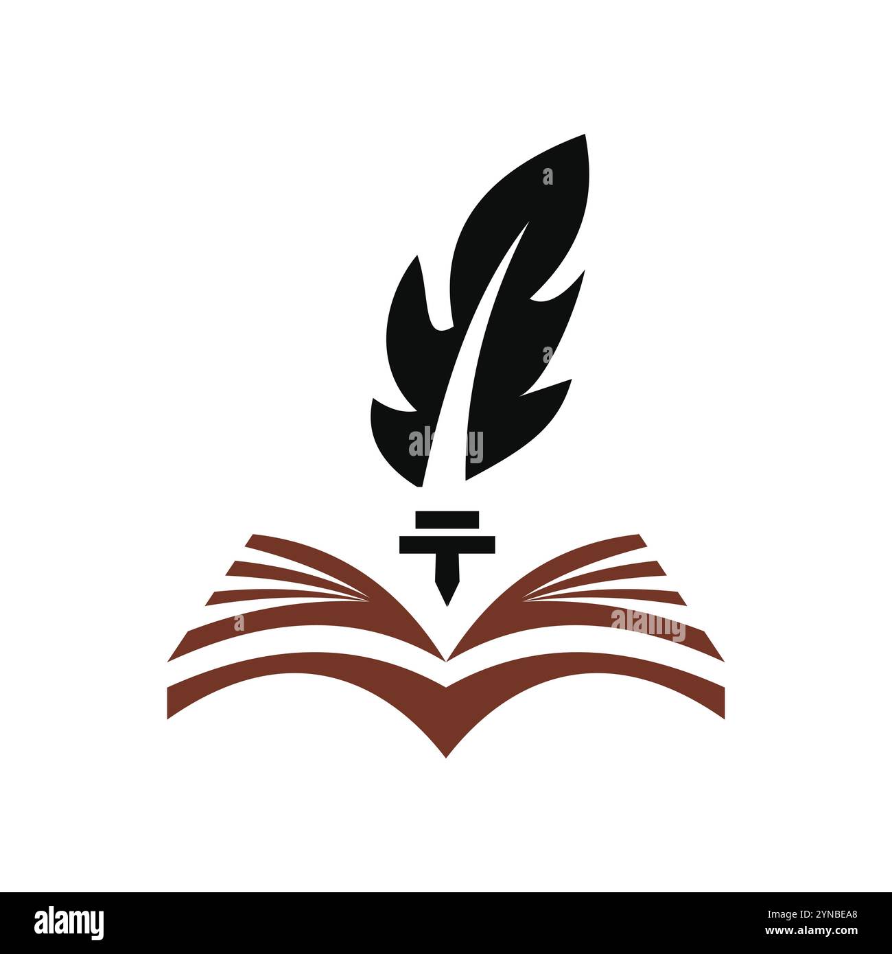 modello di design del logo dell'icona di scrittura di libri Illustrazione Vettoriale