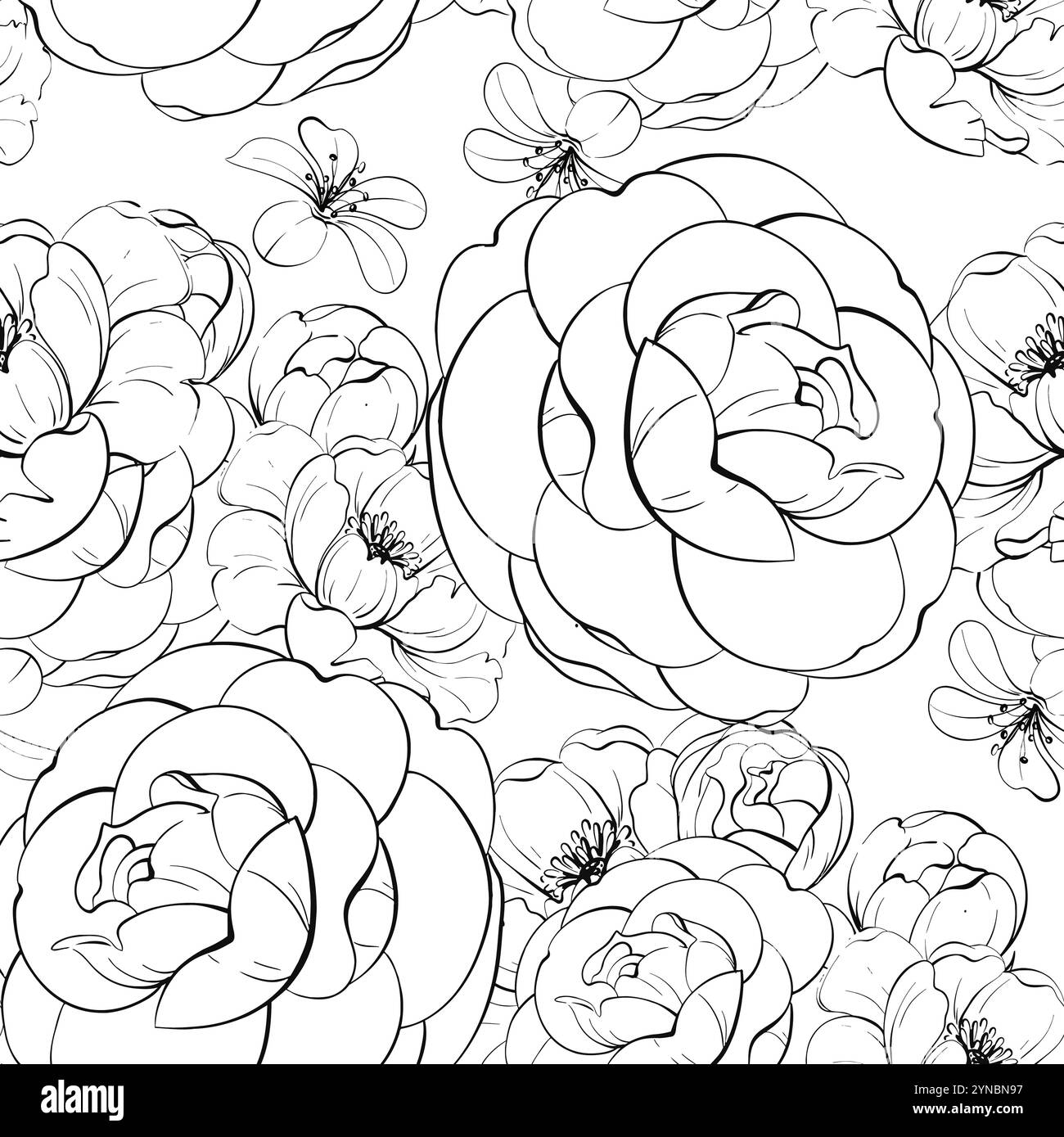 Splendida rosa vintage, opere d'arte retrò. Motivo di peonie senza cuciture, sfondo. Romantico fiore primaverile per cartoline, matrimoni, biglietti d'auguri. Immagine Illustrazione Vettoriale