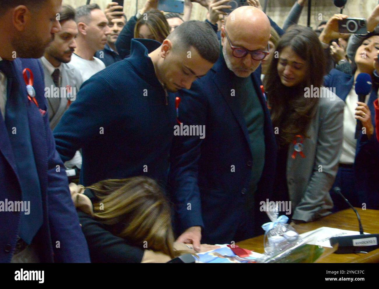 Milano, Italia. 25 novembre 2024. Milano - Tribunale di Milano, omicidio di Giulia Tramontano, condanna, ergastolo per Alessandro Impagnatiello. Solo utilizzo editoriale credito: Independent Photo Agency Srl/Alamy Live News Foto Stock