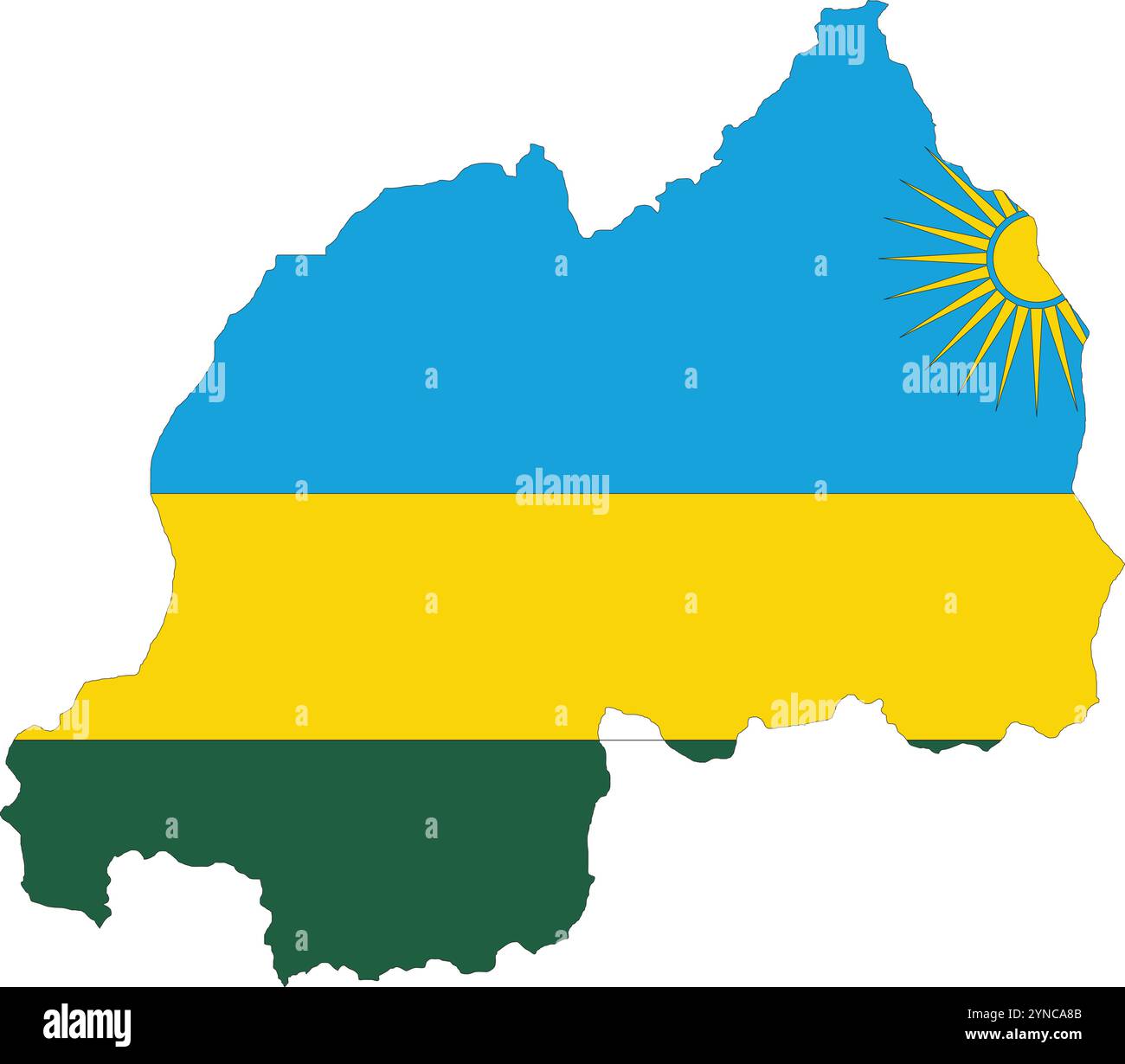 Bandiera Ruanda nella mappa, Mappa Ruanda con bandiera, Mappa Paese, Mappa Ruanda con bandiera, bandiera Nazione Ruanda Illustrazione Vettoriale