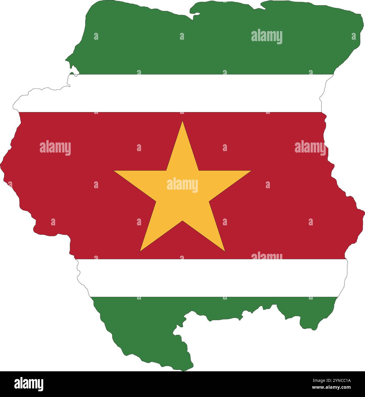 Suriname Flag in Mappa, Suriname Map con bandiera, Country Map, Suriname con bandiera, Nation Flag Illustrazione Vettoriale