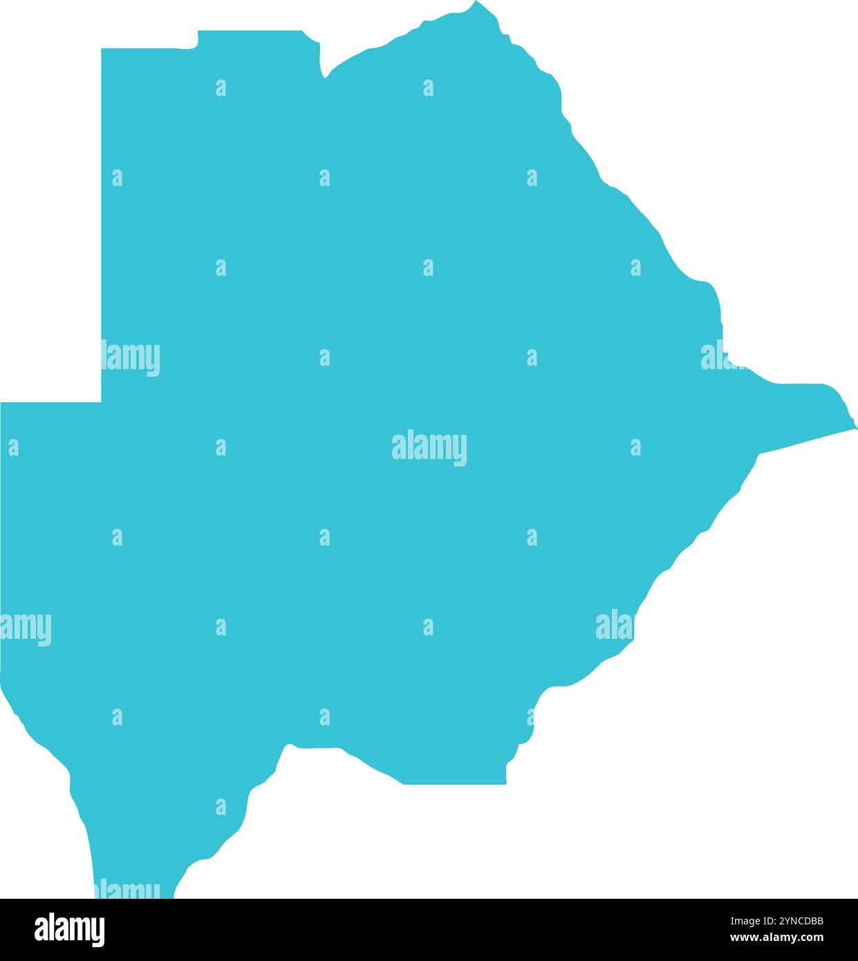 MAPPA del Botswana in Blu, Mappa del Paese, Botswana, Mappa di confine, linea di confine del Botswana, Mappa geografica Illustrazione Vettoriale