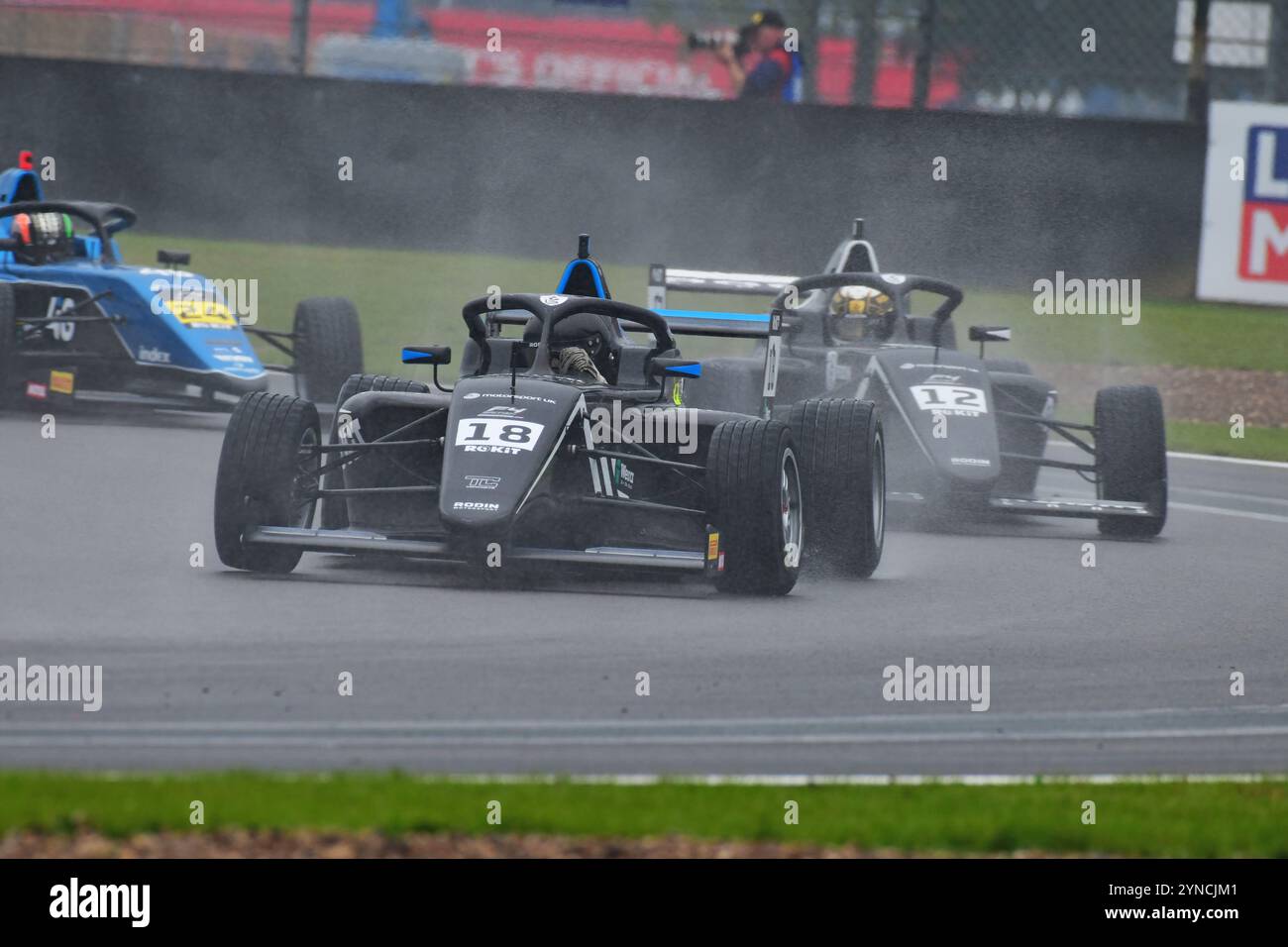 James Higgins, Rodin Motorsport, ROKIT F4 British Championship, certificato dalla FIA, tre gare di venti minuti nel fine settimana sul Silverstone Na Foto Stock