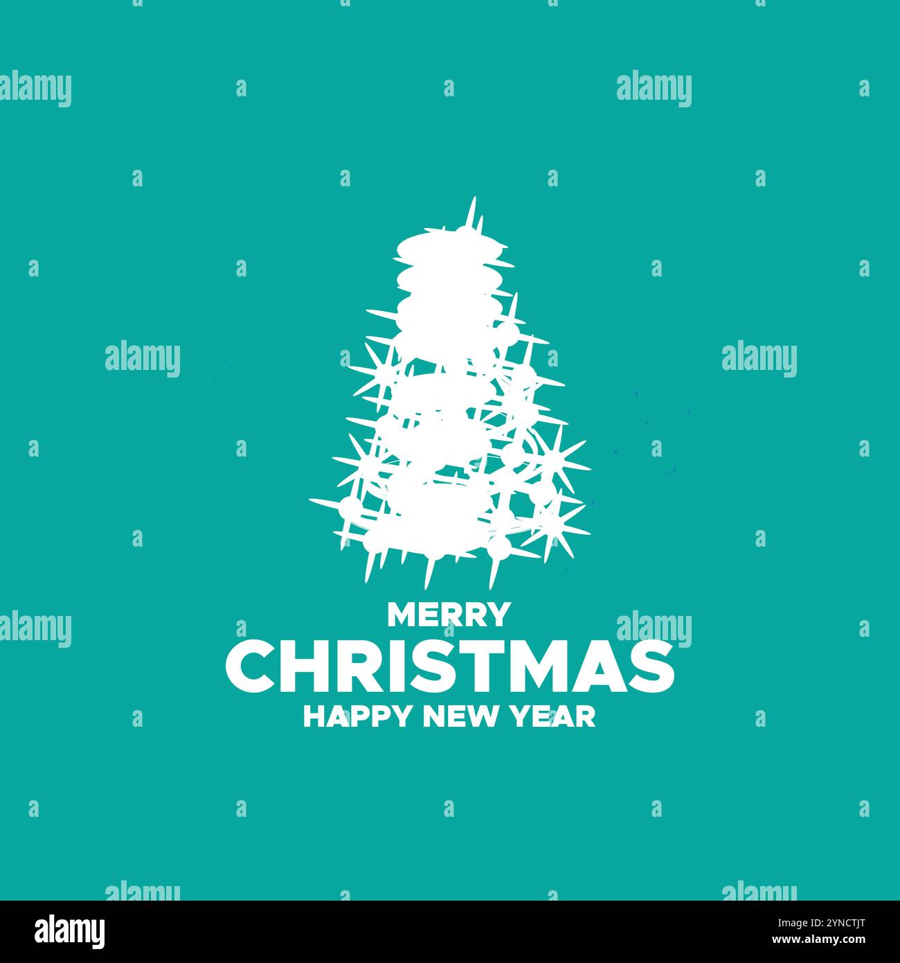 Buon Natale e felice anno nuovo. Buon Natale e felice anno nuovo alberi di Natale e neve su sfondo blu, biglietti d'auguri, Illustrazione Vettoriale